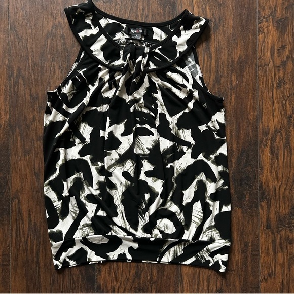 Style & Co. Tops - Style & Co, Women, Black and Beige Top